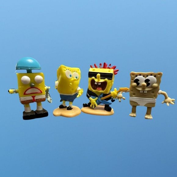 Set of 4 SpongeBob SquarePants PVC Figures 1-1.5" - Picture 2 of 6